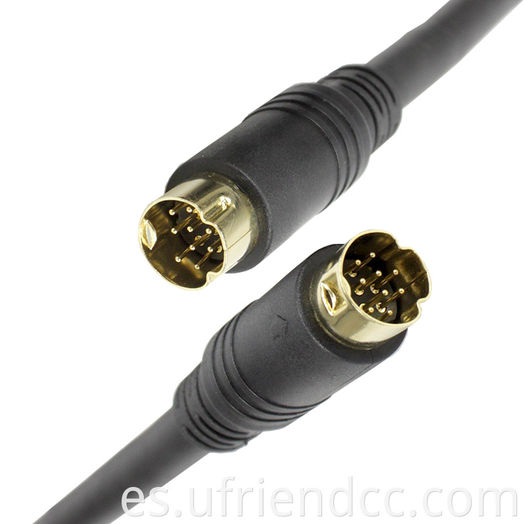 Al por mayor UL2464 26AWG 4P/5P/6P/7P/8P/9P MINI DIN CCTV Cable de entrada de audio de 9 pines de 9 pines a 9 pines (m/m)